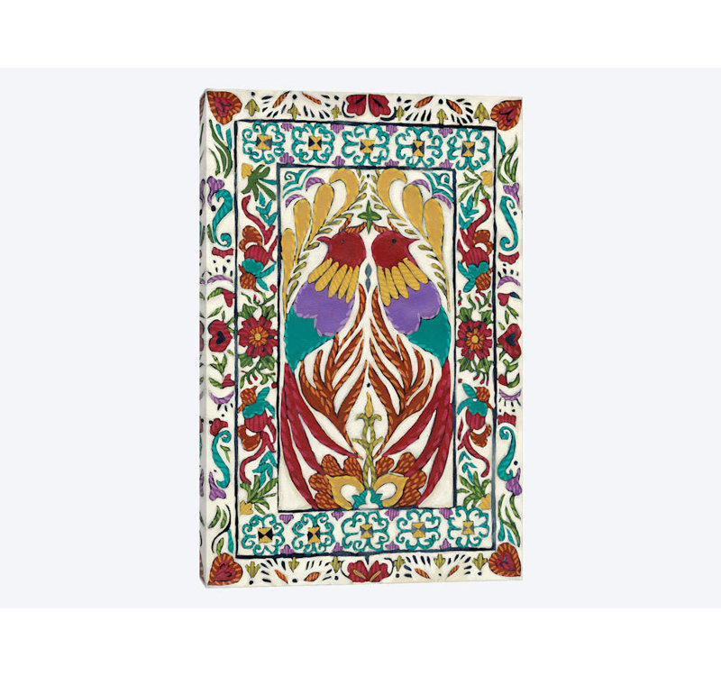 « batik broderie iv », impression sur toile, H 18 po x l 12 po x P 1,5 po