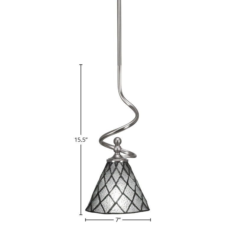 Mini-luminaire suspendu avec tige Capri, Nickel brossé