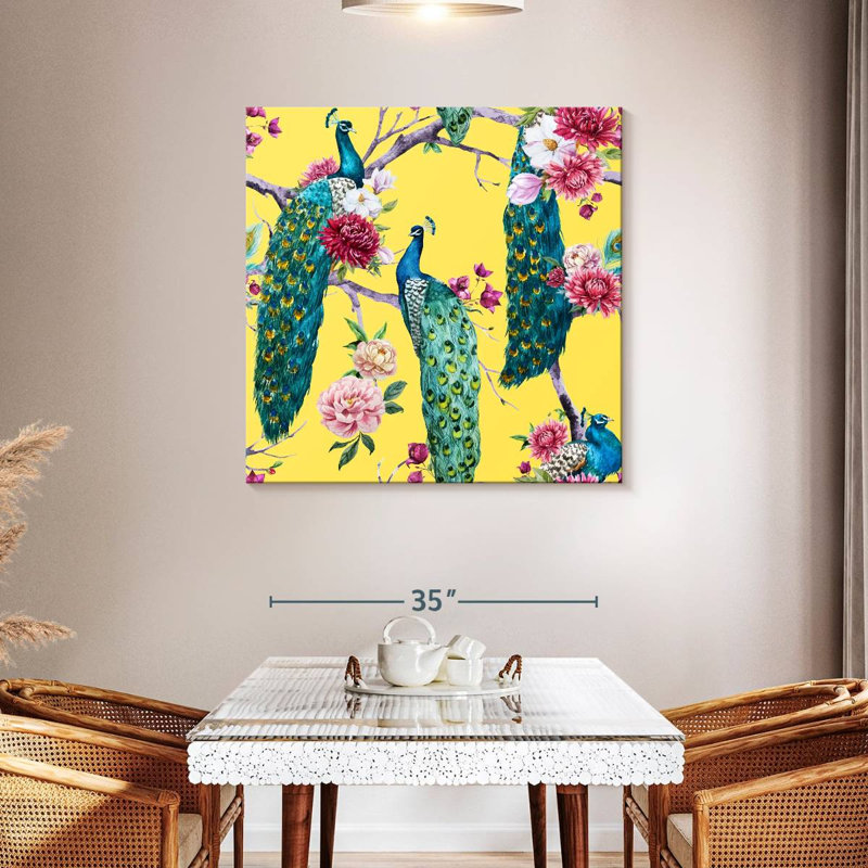 Crowle Elegant Peacocks, 39" H x 39" W