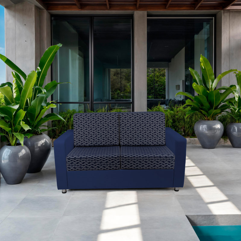 Canapé d'extérieur avec Sunbrella - Indigo / toile bleu marine, Adaptation indigo / toile bleu marine