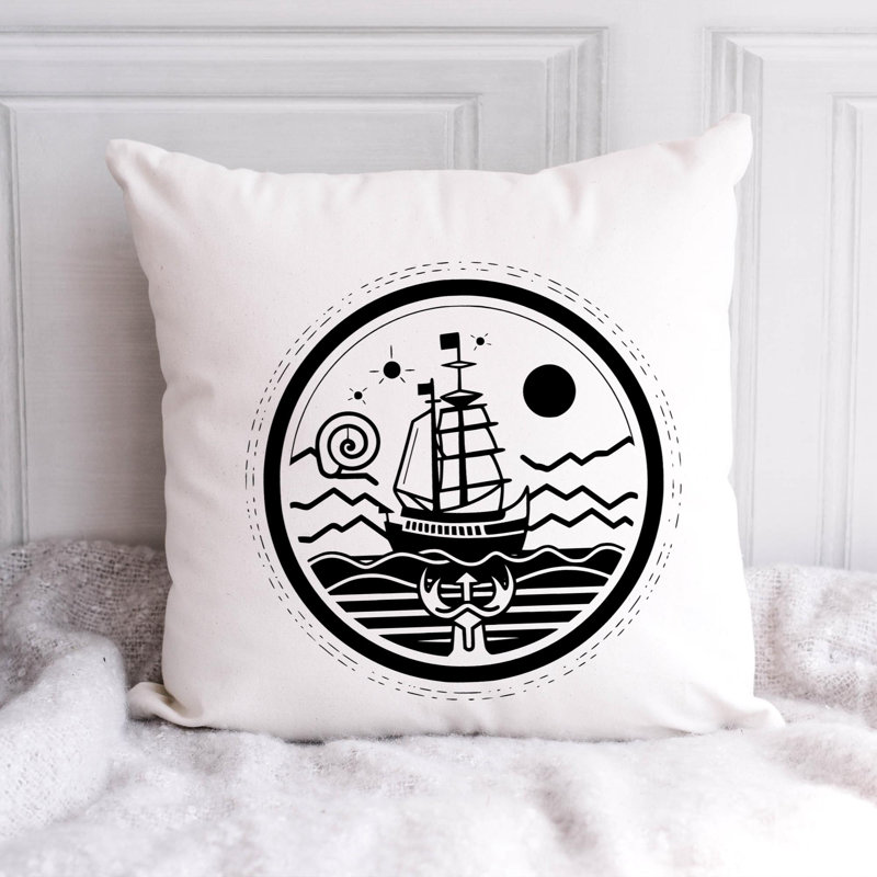 Nautical Sea Life_446 - Coussin décoratif avec coussin décoratif, H 20 po x l 20 po