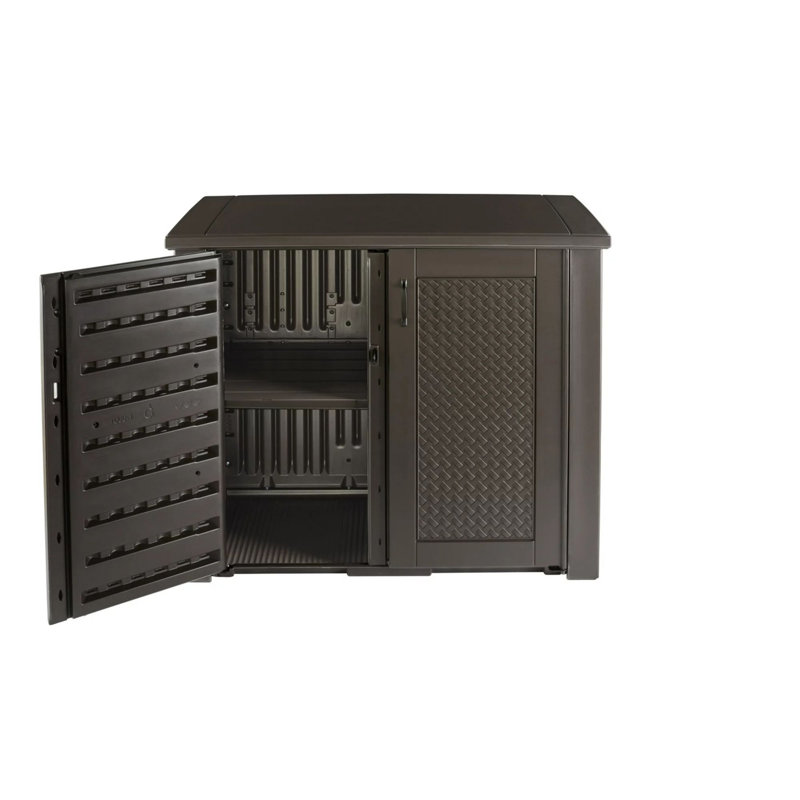 CG INTERNATIONAL TRADING 46'' W 123 Gallons Water Resistant Resin Lockable Deck Box in Brown