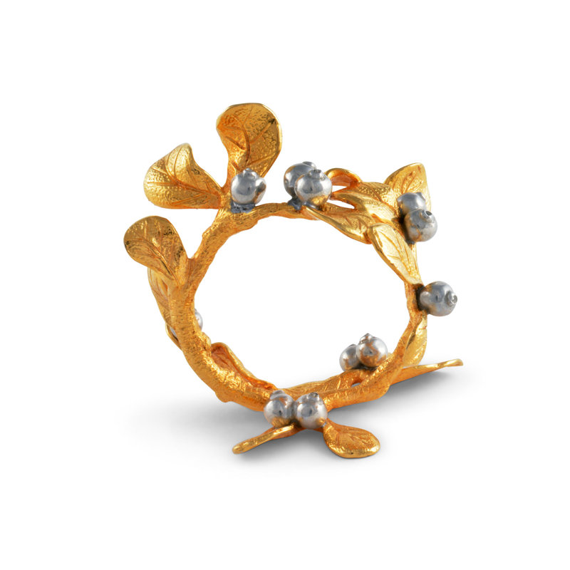 Golden Winter Berry Metal Napkin Ring
