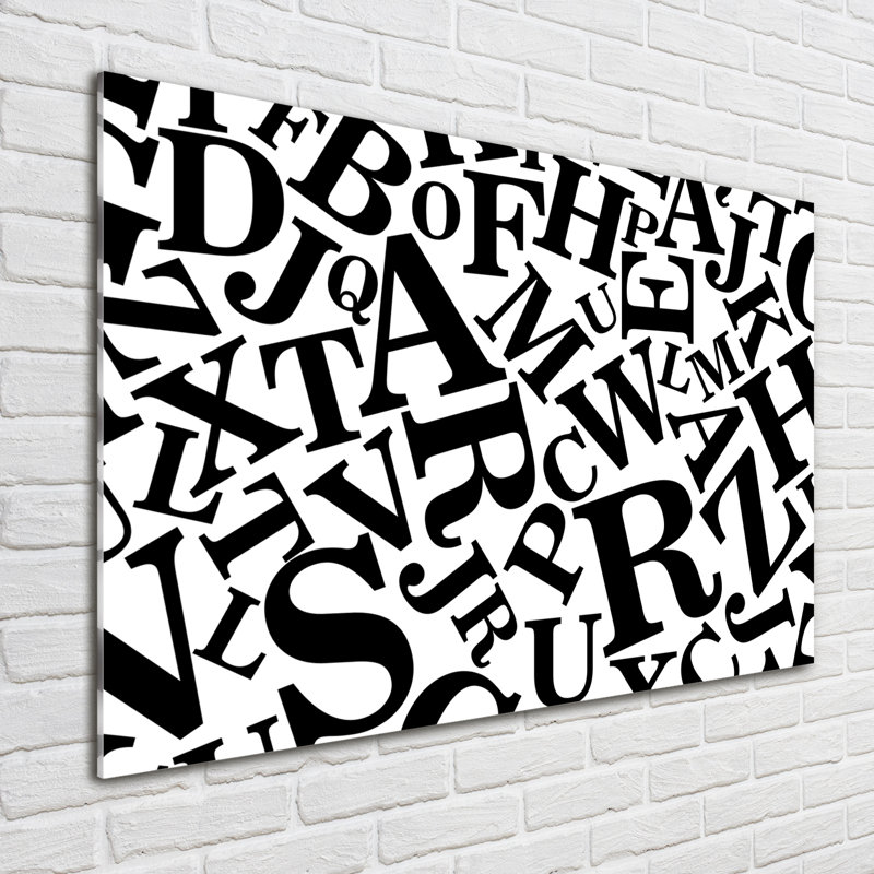 Alphabet - No Frame Print on Glass
