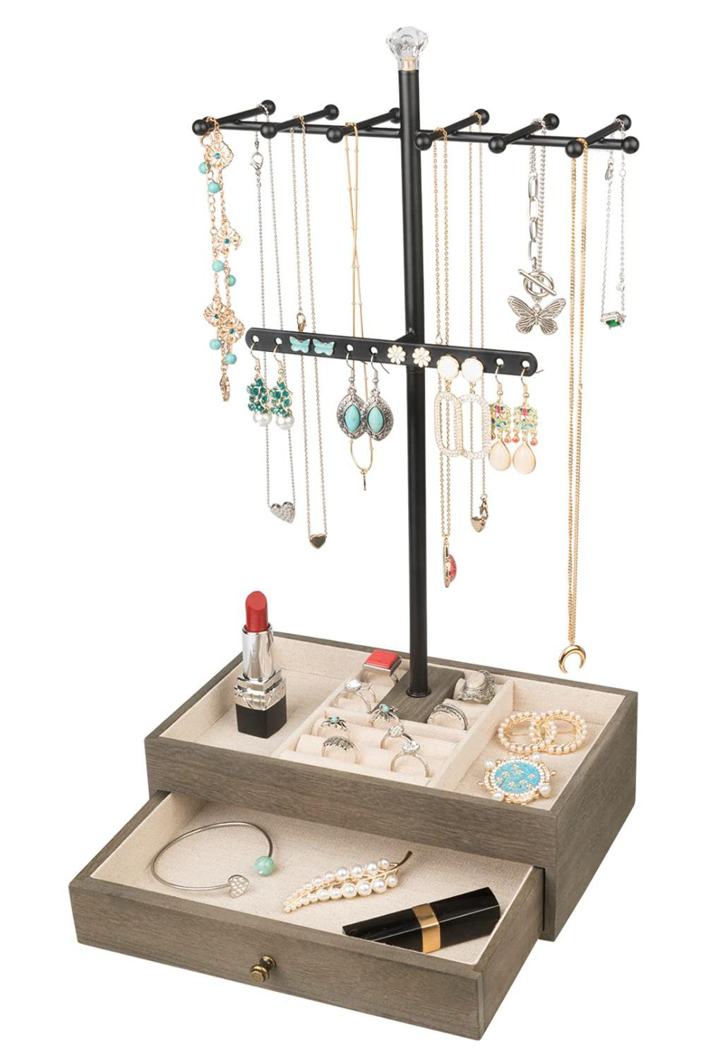 Latitude Run® Wood Jewelry Stand + Drawers Wayfair