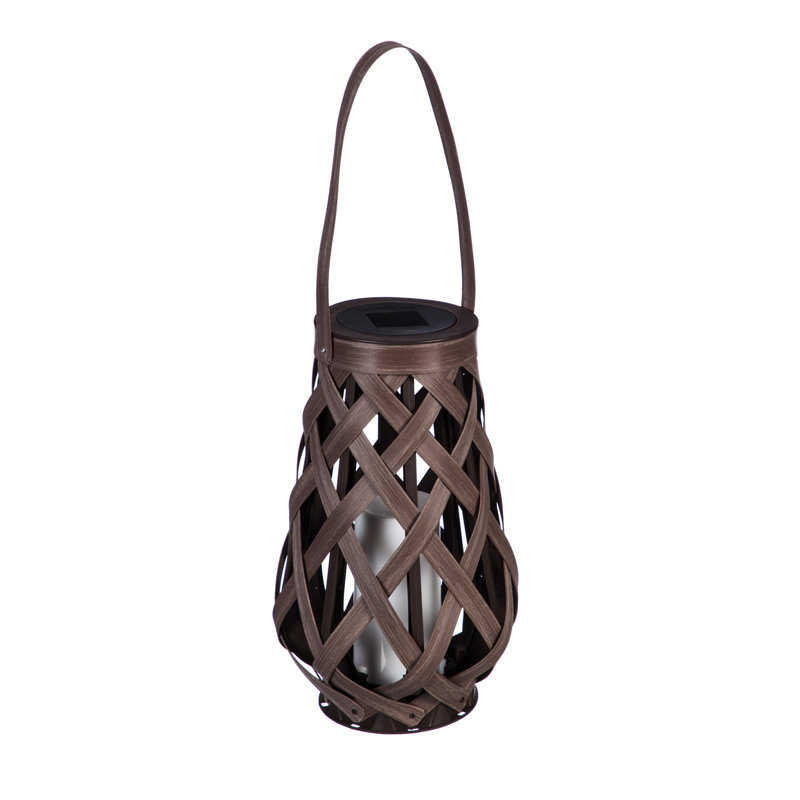 Lanterne d'extérieur à énergie solaire 10,5 ", Brun