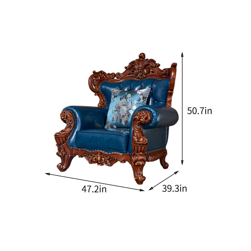 Fauteuil en cuir véritable de style européen
