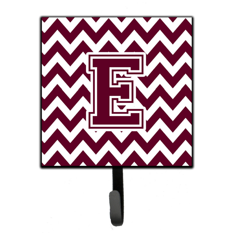 Pisinemo Metal Wall Organizer with Key Hooks, Maroon/White