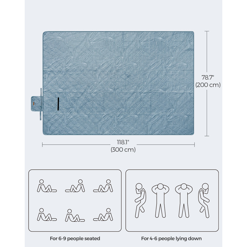 200x200cm Polyester Picnic Blanket, Blue