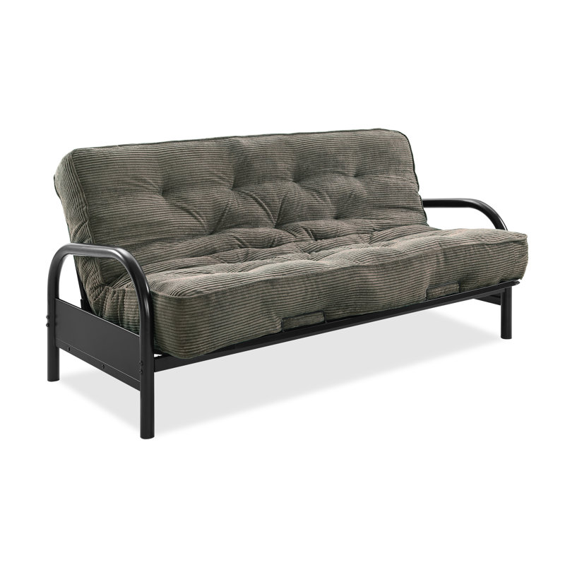 Futon et matelas Mcbrayer, Velours côtelé couleur sauge