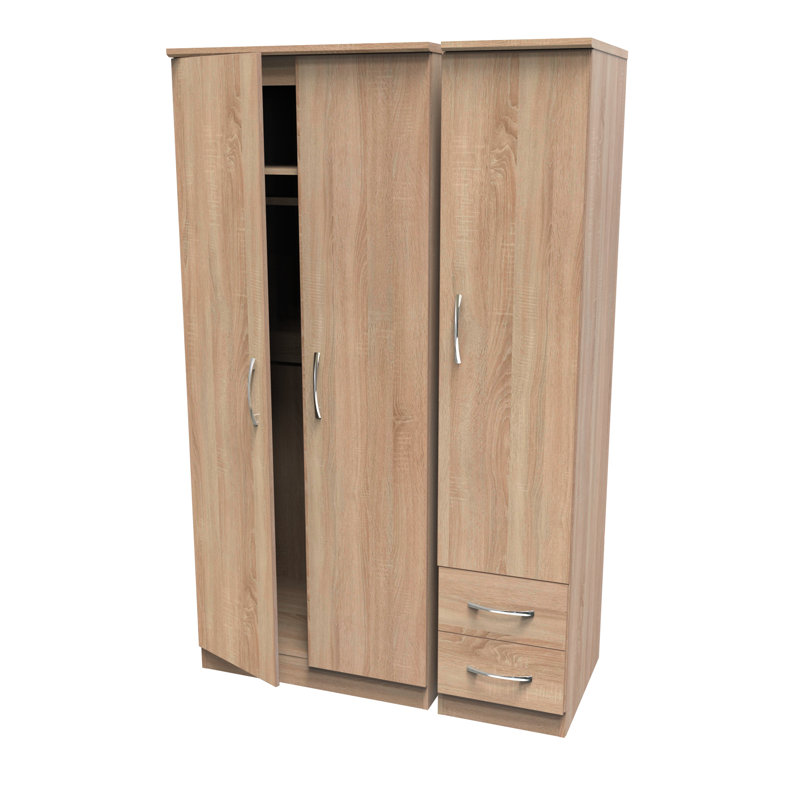 Dekyn Triple Small Drawer Wardrobe, Bardolino Oak