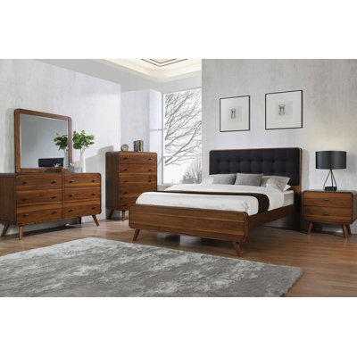 Ensemble de chambre à coucher Aleksiejus en noyer foncé