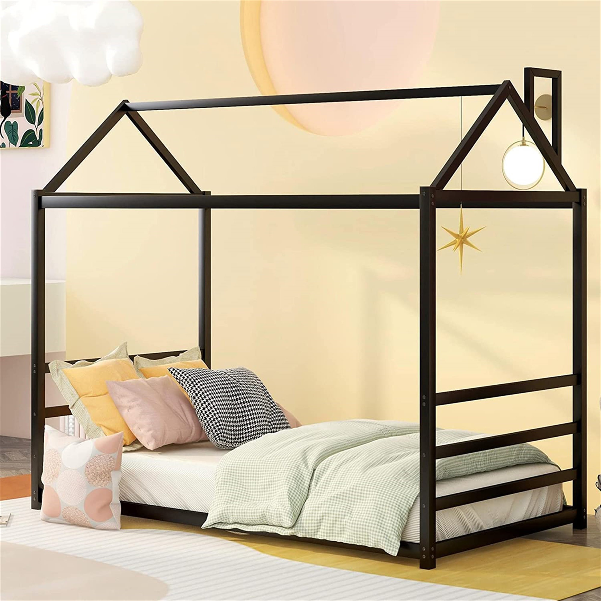 Harper Orchard Brethren Twin Metal Canopy Standard Bed by Harper ...