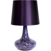 Mini Purple Chrome Table Lamp with Fabric Shade