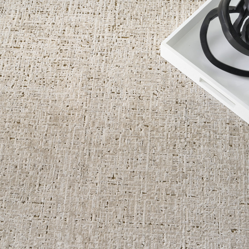 Tapis d'intérieur moderne ivoire DKNY Grand Street, Rectangle 7 pi 10 po x 9 pi 10 po