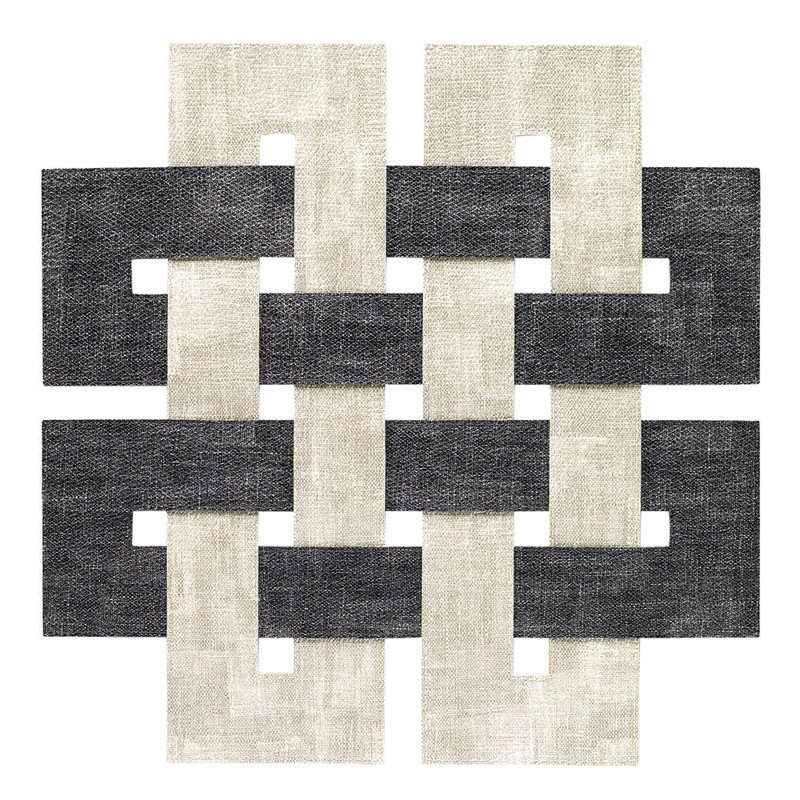 Celtic Vinyl Geometric Woven Placemat, Smoke Granite