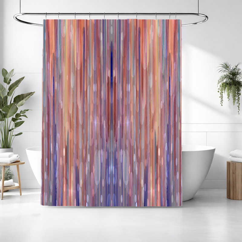 Striped Shower Curtain, 72" H x 70" W