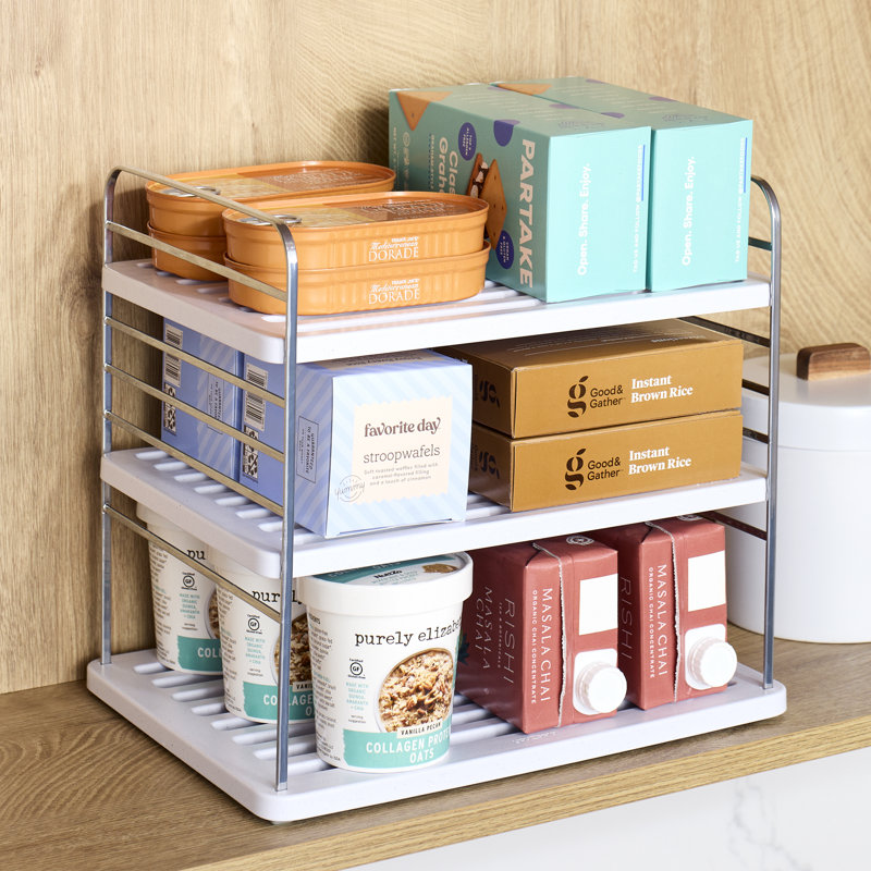 Pantry Organizers YouCopia UpSpace® Cabinet Organizer, Adjustable-Height Sturdy Kitchen Cabinet and Pantry Shelves for Cups, Plates, Spices, Dishes, Wrap and Foil Boxes, Organizing Hero Collection, Smal