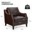 Fauteuil d'appoint rembourré en cuir véritable l 33,4 po-1005270701