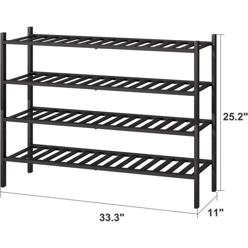 4 Tiershoe Rack Bamboo Wood