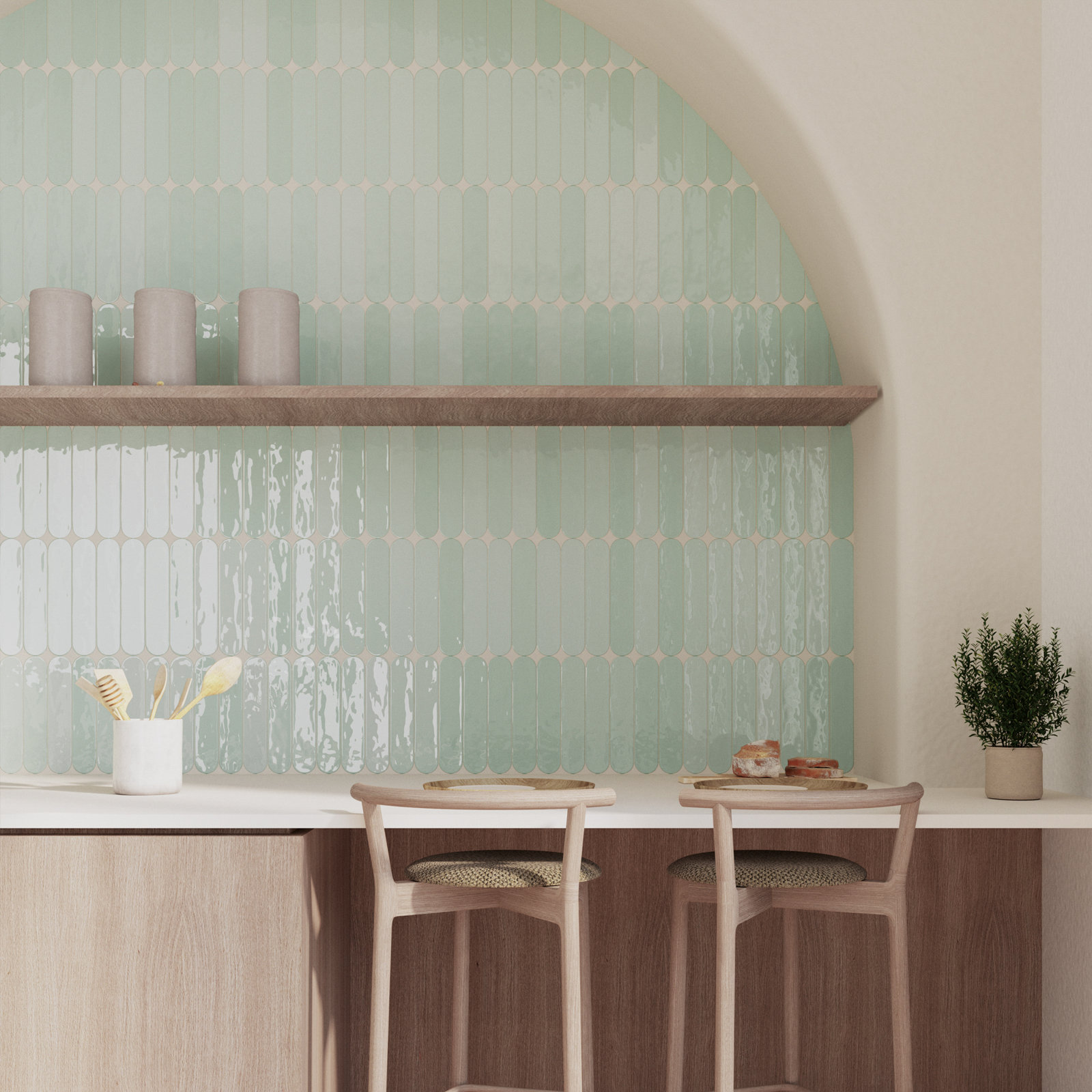 Metropolitan 2" x 10" Ceramic Subway Tile, Verde Geen