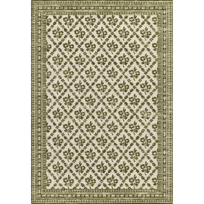 Anders Green Floral Wool Rug