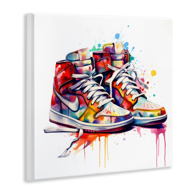 Espadrilles avec plaque murale aquarelle, design par Creative Studio
