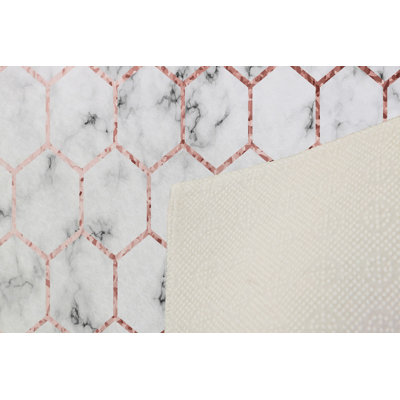 Premium Hall Carpet, 3.3 x 6.6 Feet, 100% Polyester, 0.3 in Pile Height | Antibacterial, Non-Slip Underside, Machine Washable | Elegant 3D Digital Print Design, Perfect for Entryways & Living Rooms