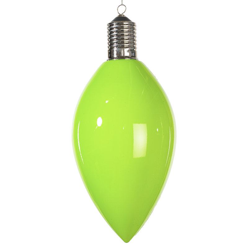 Ornement en forme d'ampoule en mastic., Vert clair
