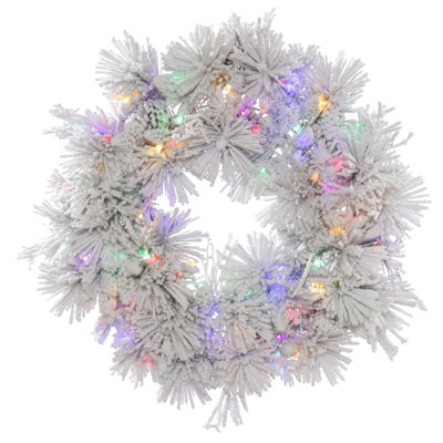 Artificial Flocked Alberta Wreath