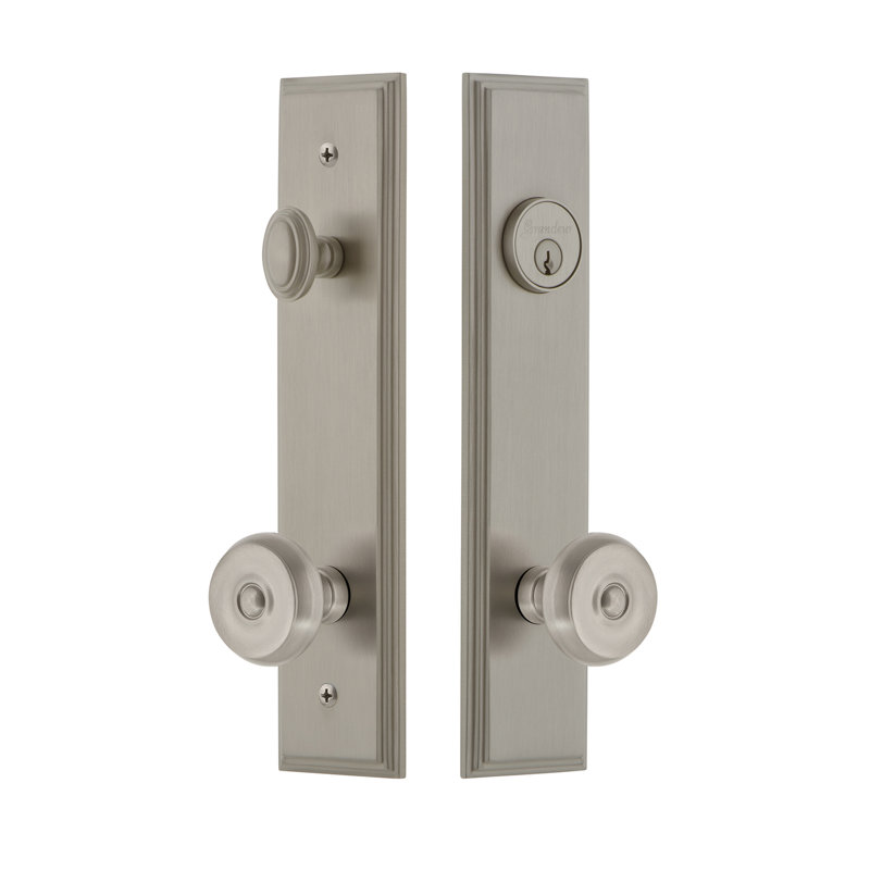 Ensemble d'entrée haut Carré, 2,375 po, Nickel satiné