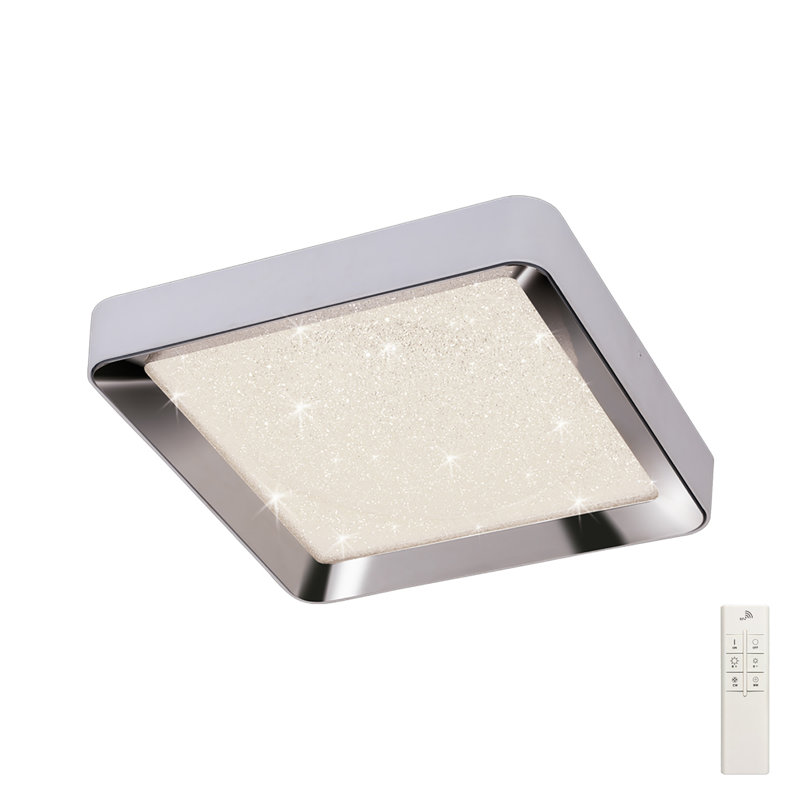 Male Acrylic LED Flush Mount, 8.2cm H x 65cm W x 65cm D