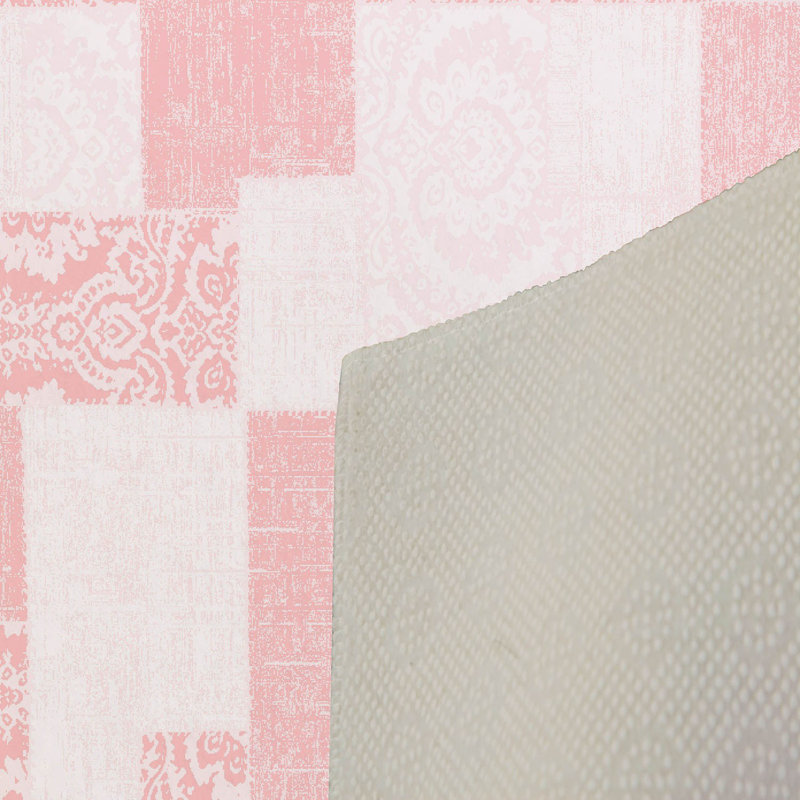 Tapis rose en polyester fabriqué à la machine Botkin, Rectangle 3 pi 3 po x 6 pi 7 po
