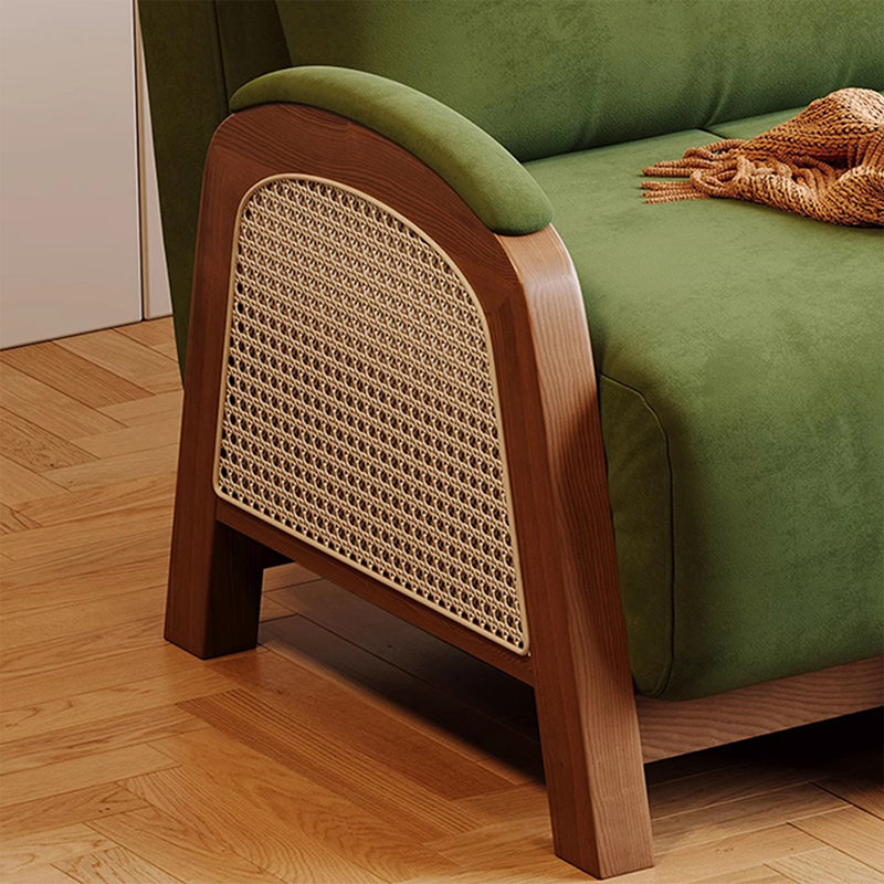 Canapé-lit en flanelle causeuse verte, 62.99"W*31.5"D*32.28"H