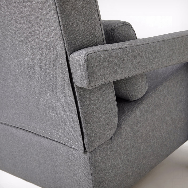 Chaise d'appoint rembourrée moderne, tissu en lin confortable avec coussin