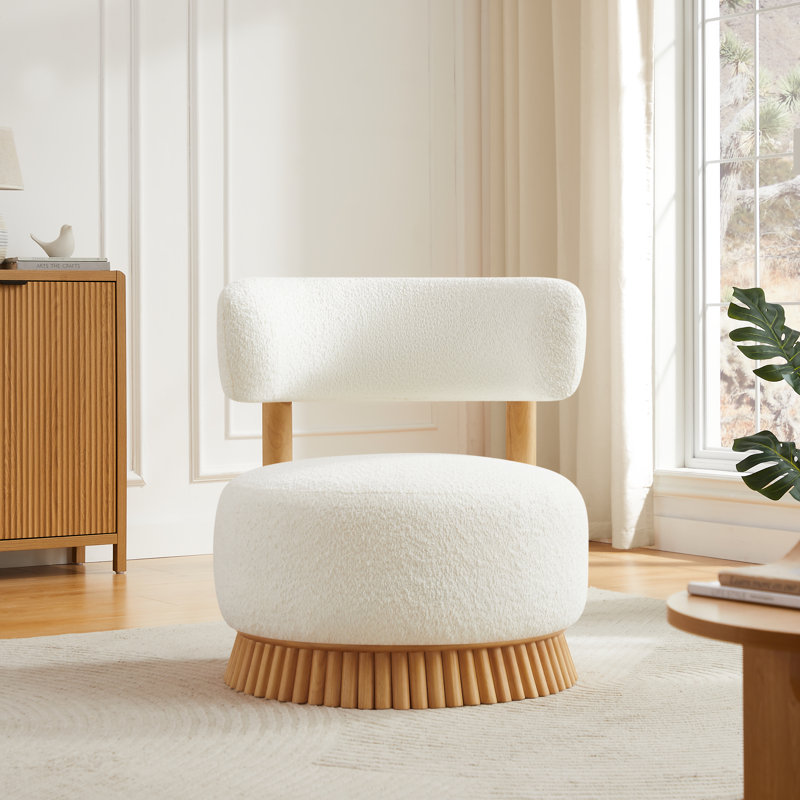 Chaise d'appoint rembourrée Brynn, Beige, 1