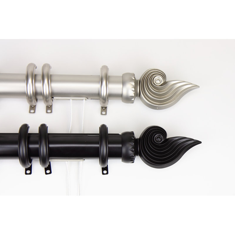 Tringle à rideaux simple Lesher, l 48 po à 84 po, Nickel satiné