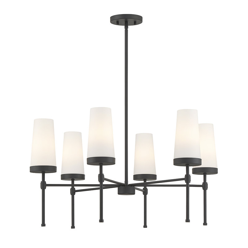 Dolfi 6-Light Chandelier, Noir mat