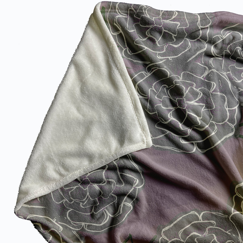 Wakeland Floral Blanket, Purple/Green