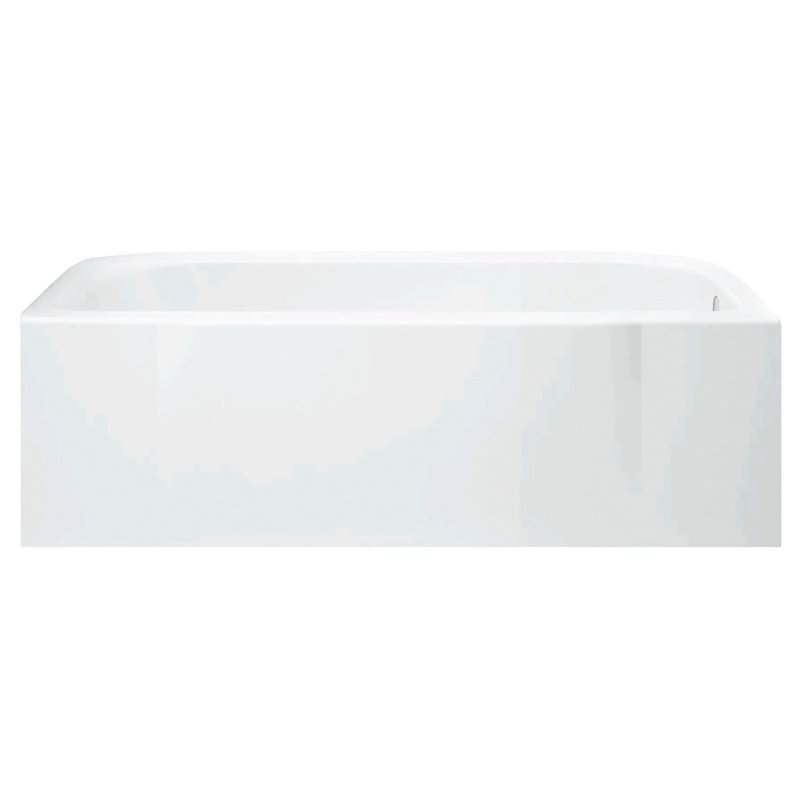 Ensemble de baignoire et douche rectangulaire sans cadre avec porte-serviettes et base 60 po x l 74,25 po, Nickel