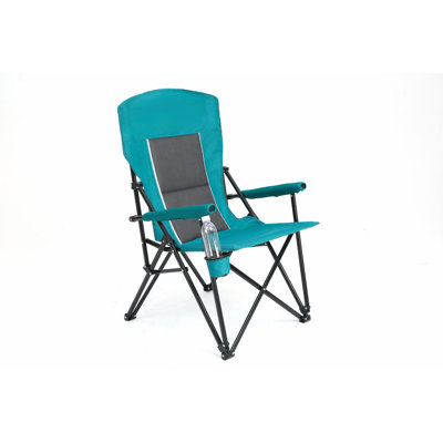 Fauteuil de jardin robuste à haut dossier avec support 250LBS, pliable et portatif - bleu