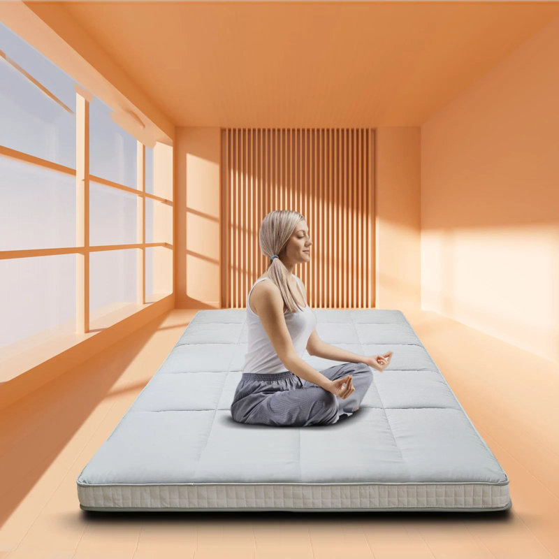 Matelas de futon en coton 4 po Goncalvo, gris, Simple