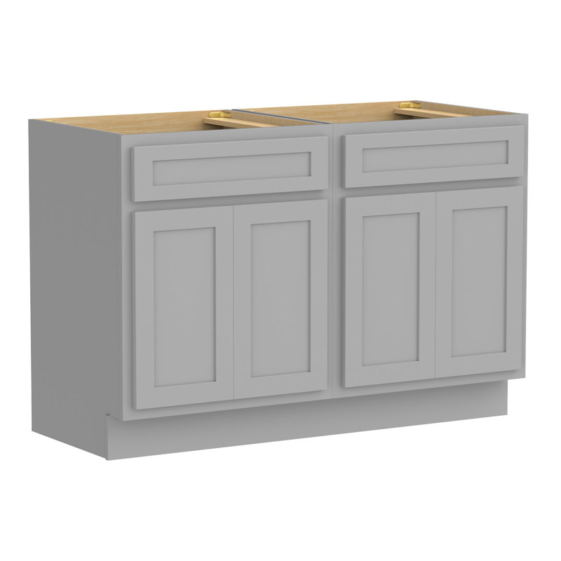 Base de meuble-lavabo double 48 po seulement, Gris