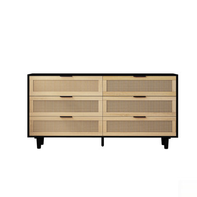 6 - Drawer Dresser,Double Dresser,Storage Cabinet With 6 Drawers,Sideboard,Console Table