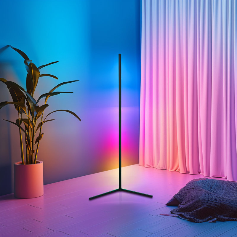 Ensemble de 2 lampes sur pied de coin à changement de couleur 56 "avec câble USB
