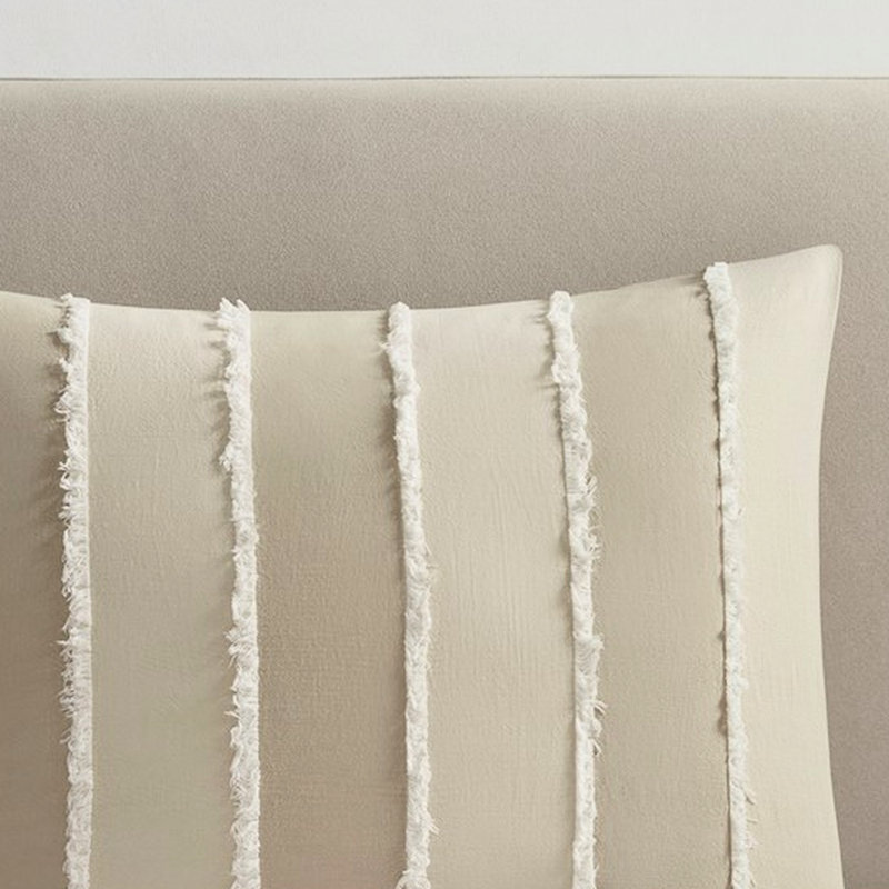 Housse de couette en coton double / grand avec des profils alternés de rayures bohémiennes pour