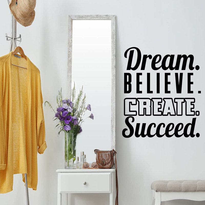 Adhésif décoratif chambre à coucher Quote, H 11 po x l 10 po, Noir