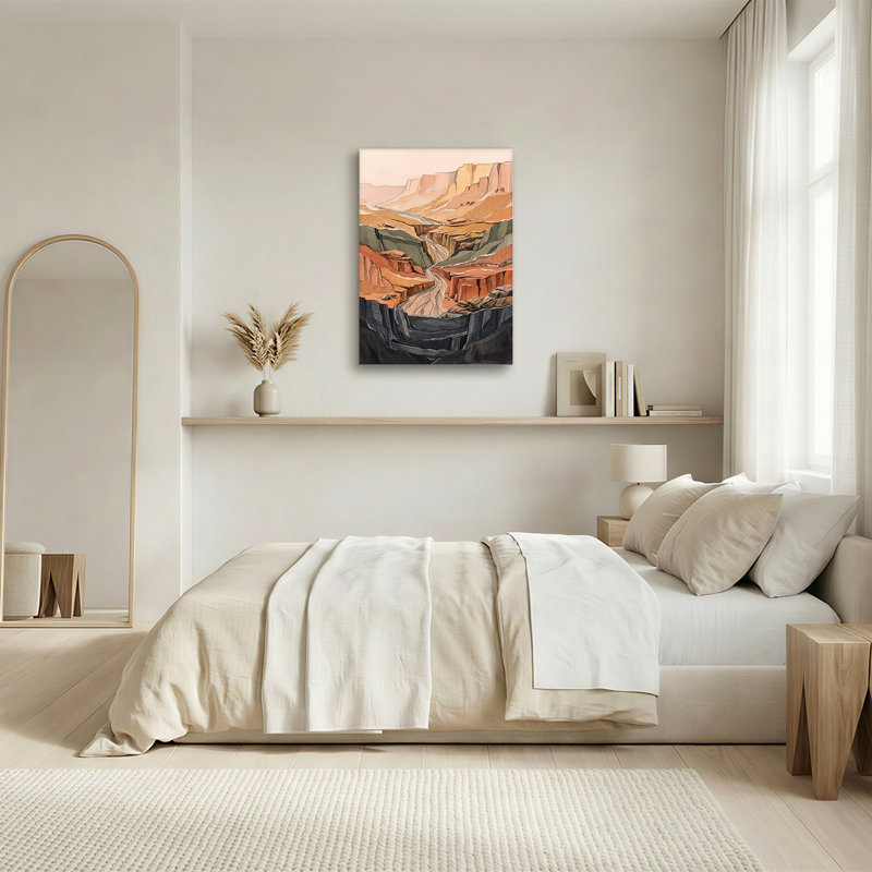 «Layered Canyon River Valley», reproduction d'art sur toile, 30"H x 20"W