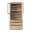 Garde-manger élégant de style shaker Eltera de 78 pouces avec portes en verre et surface rabattable-121788041