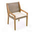Chaise de salle à manger d'extérieur - Bois d'acacia et osier avec meubles de patio à coussin crème - Finition teck et brun wicke - Ensemble de 2